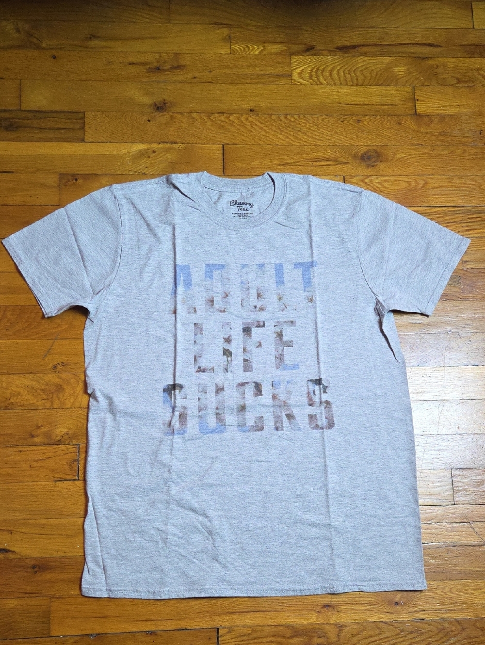 Chummy Tees Men’s Light Gray Short Sleeve Graphic Tee